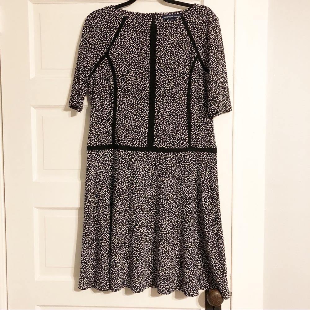 American Living Black & White Polka Dot Dress - 14